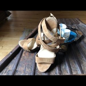 Jimmy Choo studded wooden platform sandals